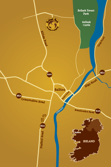 Ballina/Killala area road map